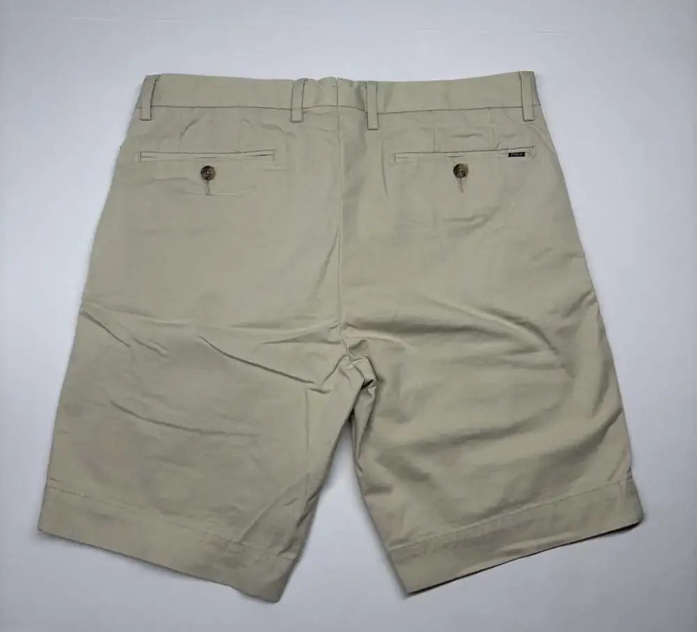 Polo Ralph Lauren Men's Classic Fit Chino Flat Front Shorts, Khaki, Size 32